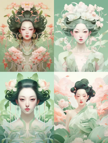 使用midjourney文生圖ai繪畫國風美女案例